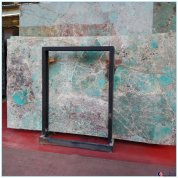 Translucent high glossy polished green onyx marble slab